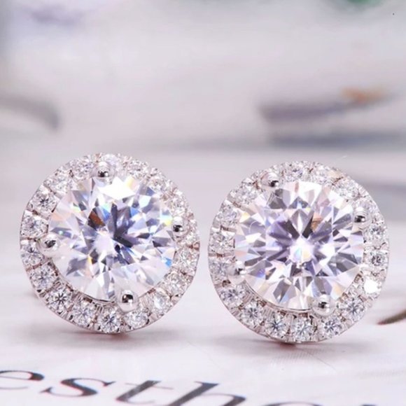 925 S Lab Diamond Earrings - Picture 10 of 10